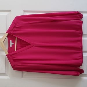 Chaus•Hot Pink Long Sleeve Blouse~ office/ workwear